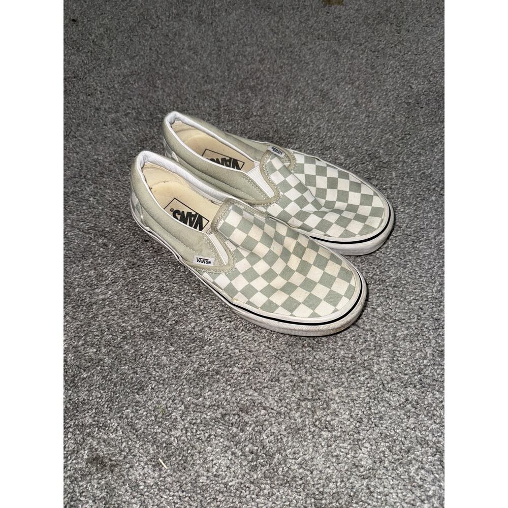 Vans checkerboard classic sneakers tan and white women's size 7